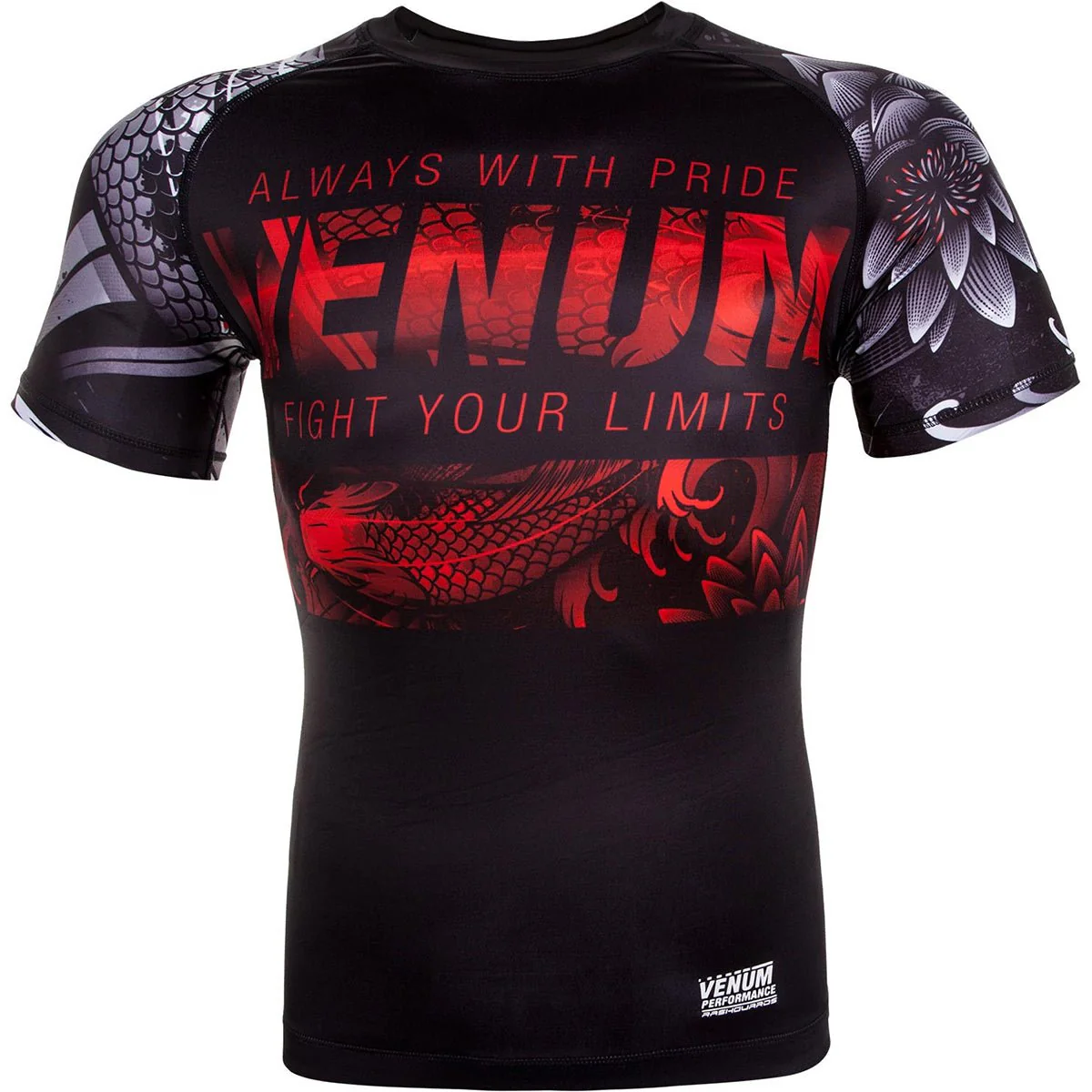 Venum Koi 2.0 Short Sleeve MMA Compression Rashguard - Black/White