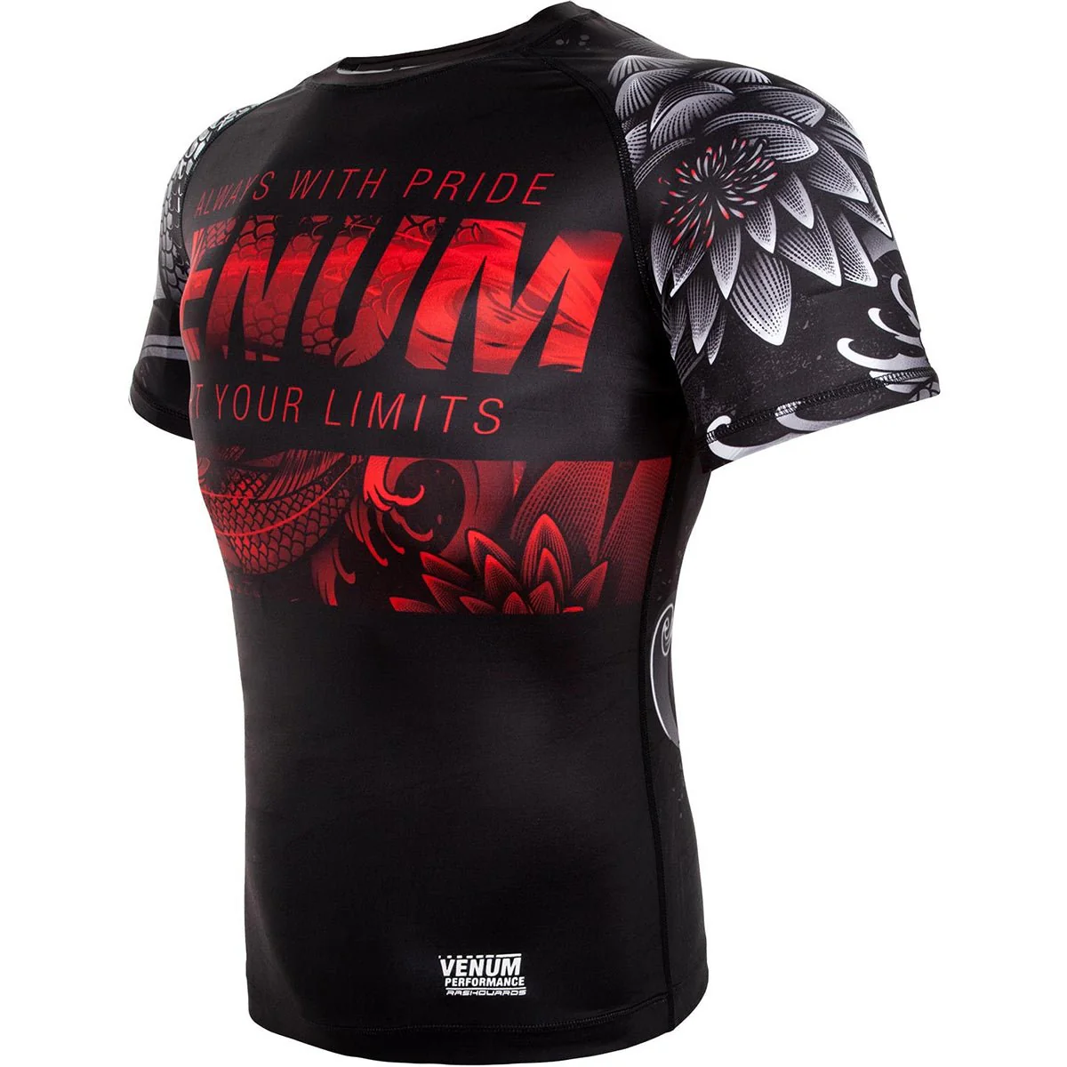 Venum Koi 2.0 Short Sleeve MMA Compression Rashguard - Black/White - Image 2