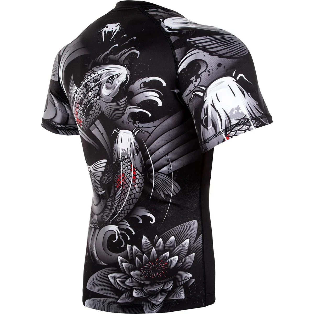 Venum Koi 2.0 Short Sleeve MMA Compression Rashguard - Black/White - Image 3