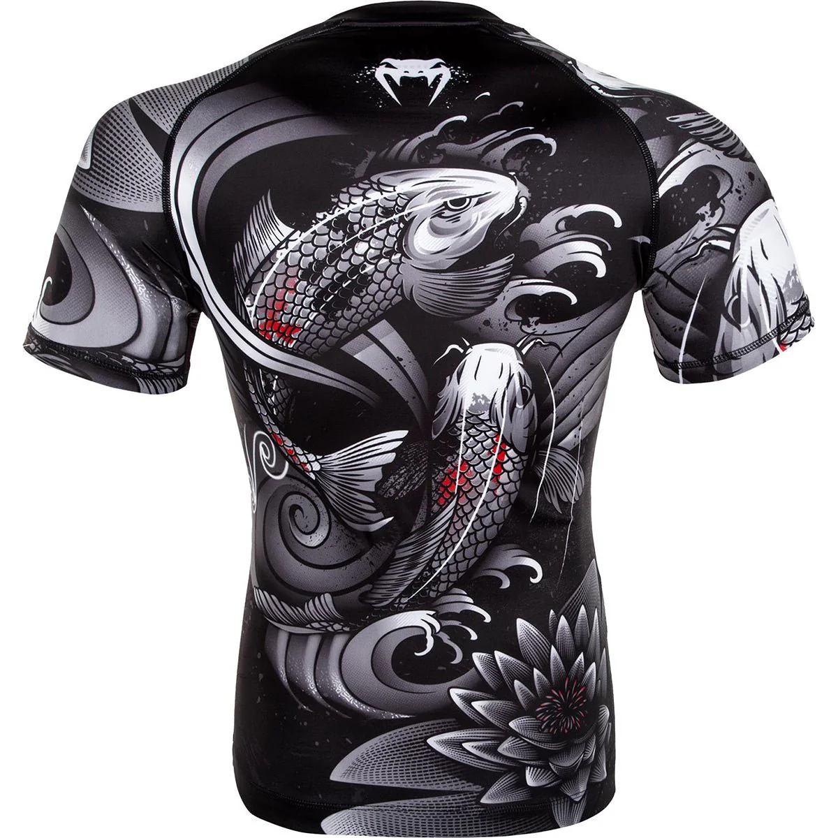 Venum Koi 2.0 Short Sleeve MMA Compression Rashguard - Black/White - Image 4
