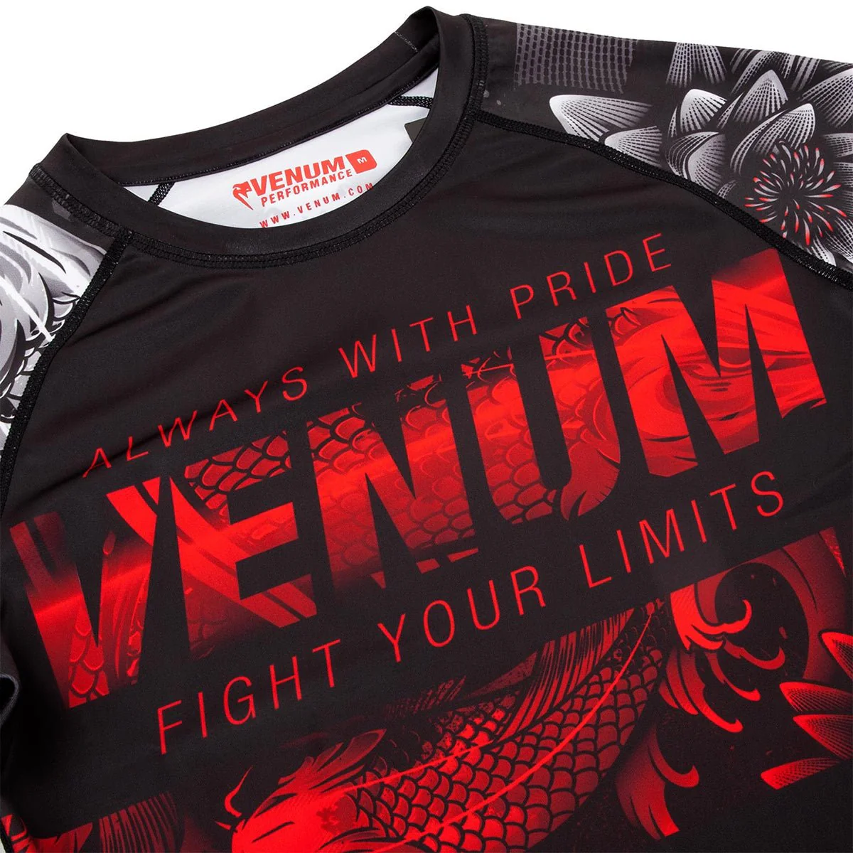Venum Koi 2.0 Short Sleeve MMA Compression Rashguard - Black/White - Image 5