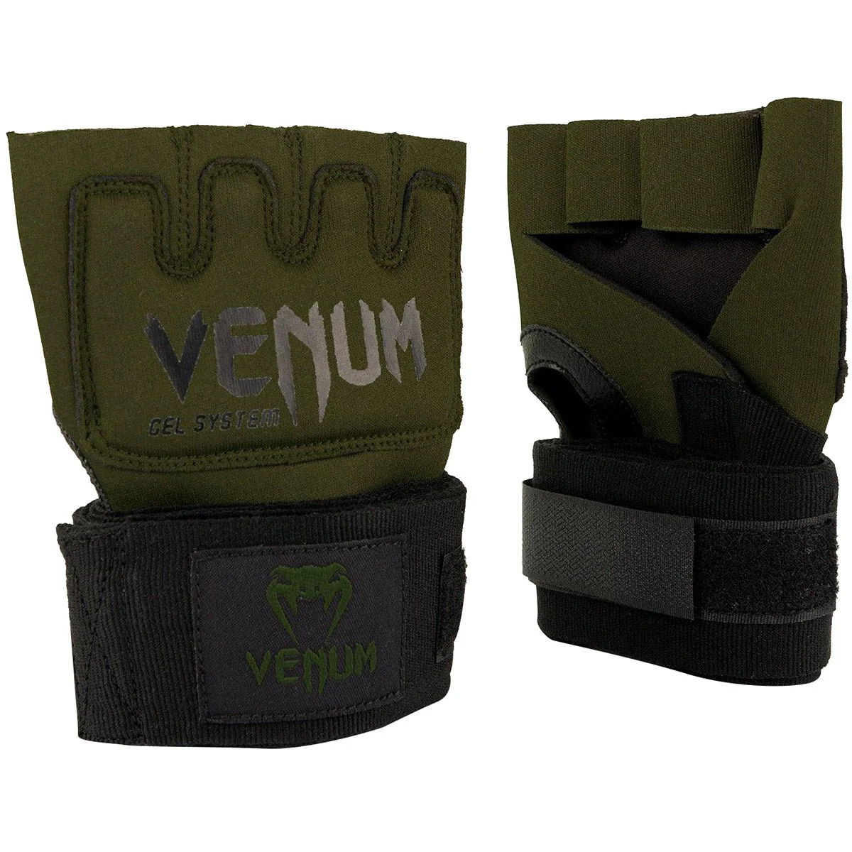 Venum Kontact Boxing Gel Glove Wraps - Khaki/Black