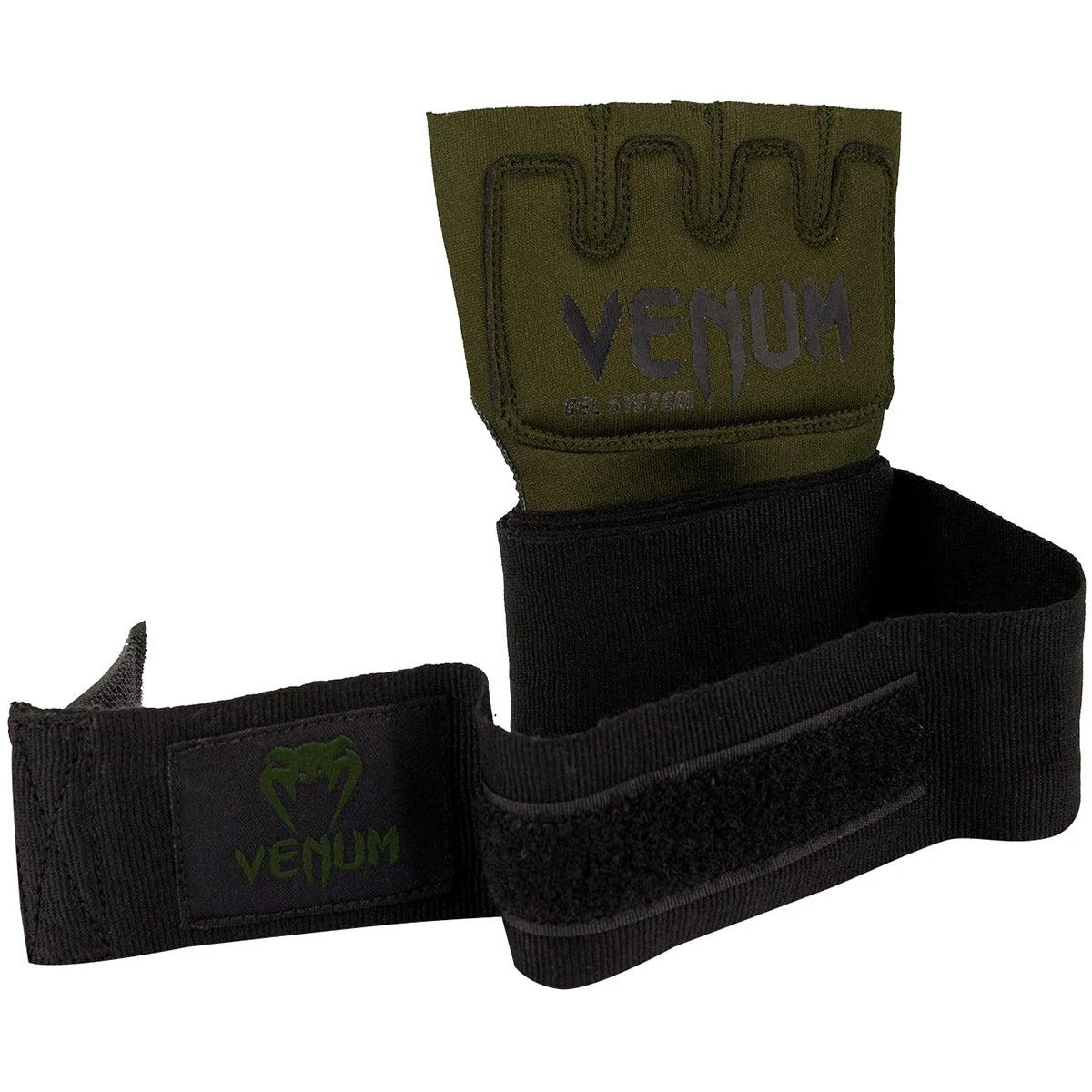 Venum Kontact Boxing Gel Glove Wraps - Khaki/Black - Image 2