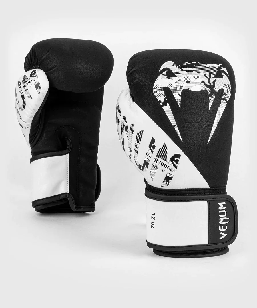 Venum Legacy Hook and Loop Boxing Gloves - Black/White