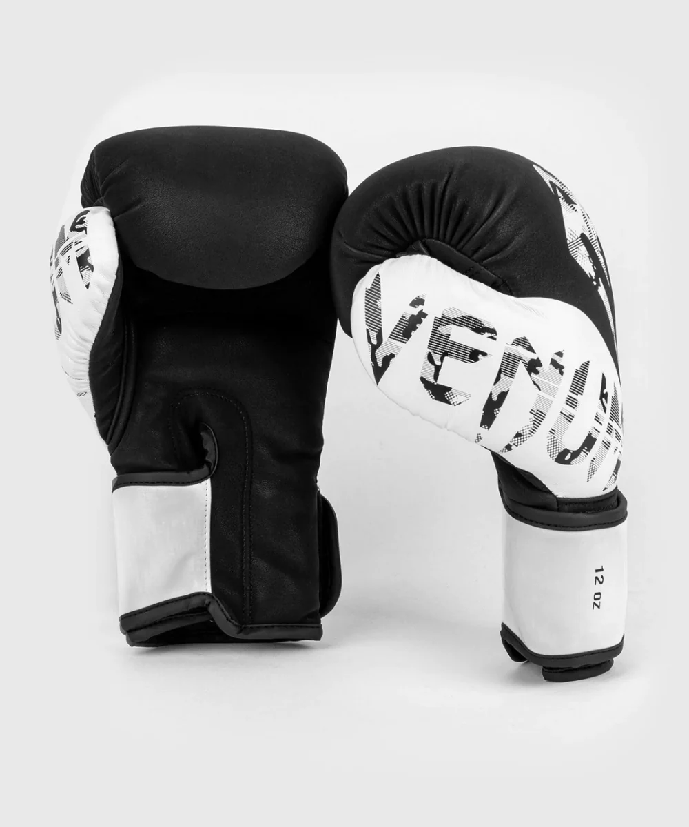 Venum Legacy Hook and Loop Boxing Gloves - Black/White - Image 2