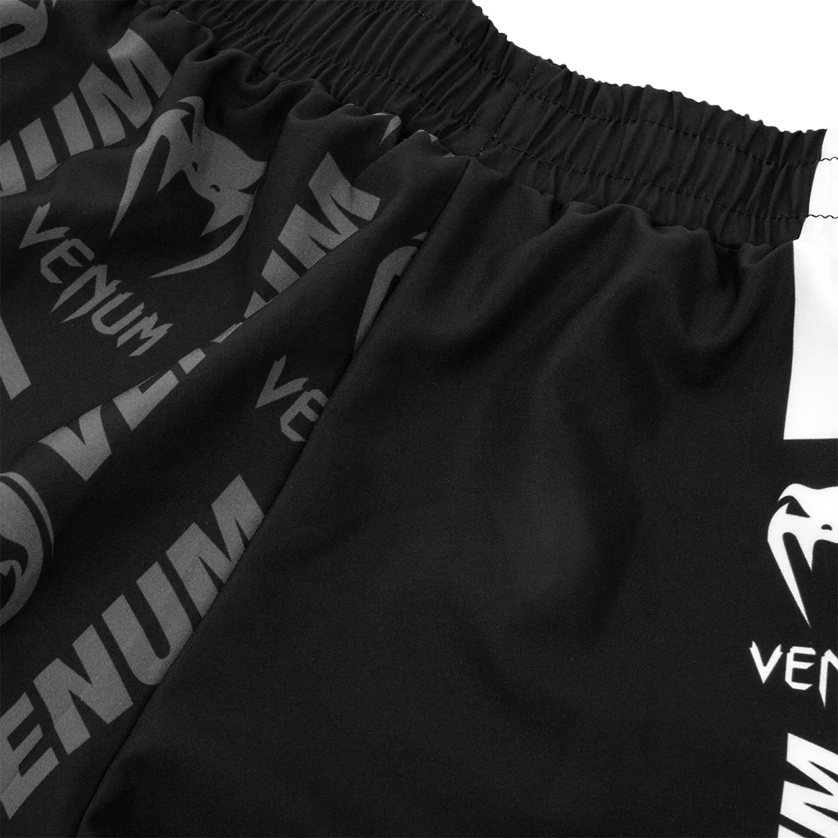 Venum Logos Drawstring Waist Fitness Shorts - Black/White - Image 6