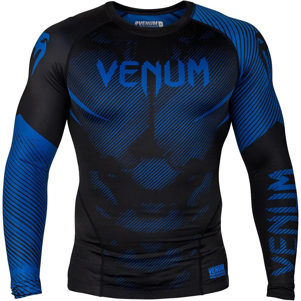 Venum No-Gi 2.0 Long Sleeve MMA Compression Rashguard - Black/Blue