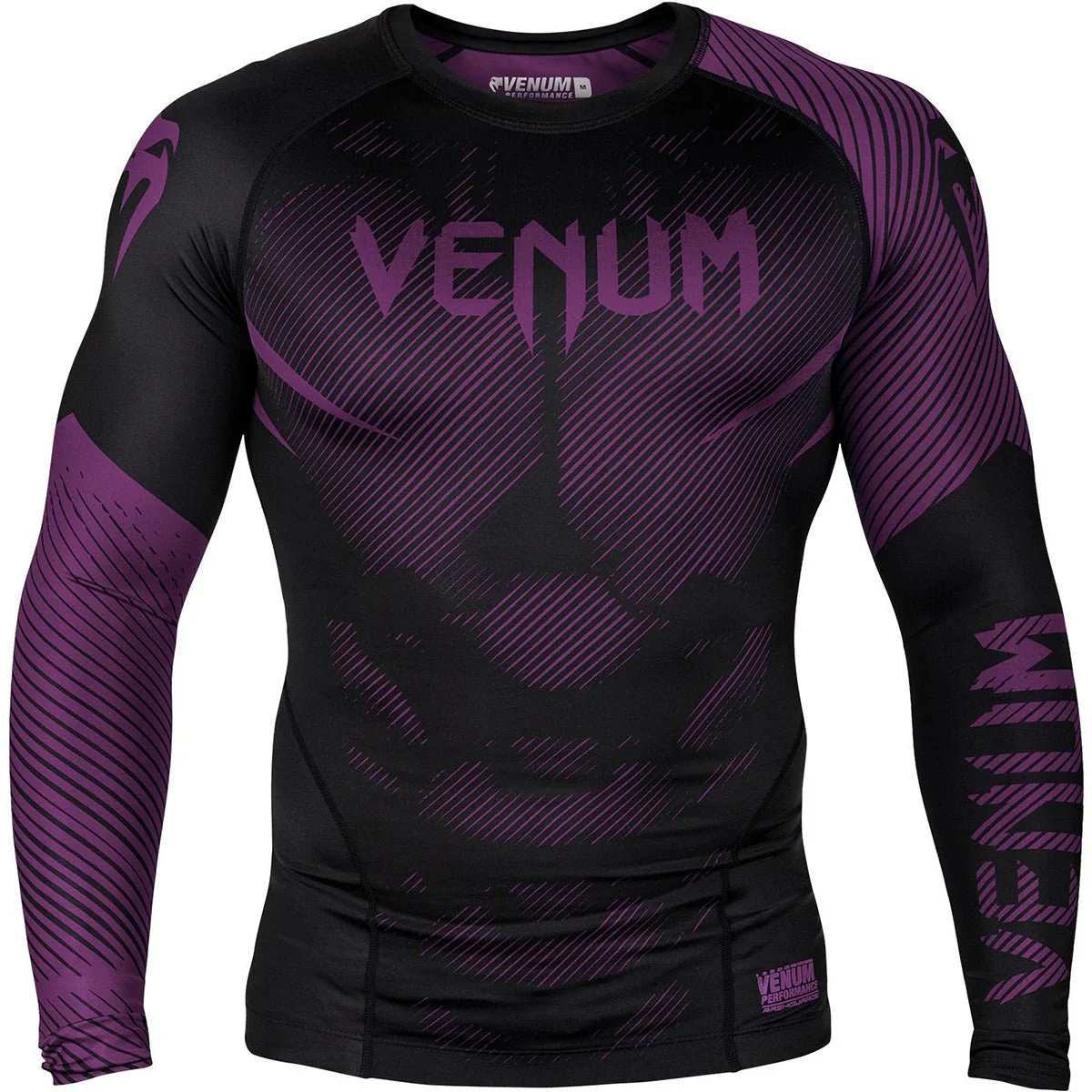 Venum No-Gi 2.0 Long Sleeve MMA Compression Rashguard - Black/Purple