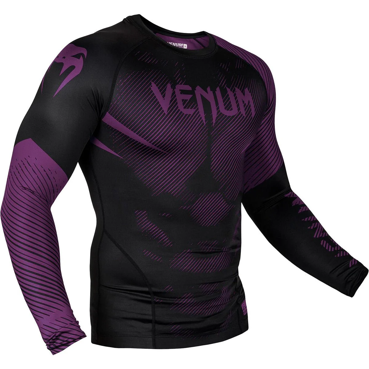 Venum No-Gi 2.0 Long Sleeve MMA Compression Rashguard - Black/Purple - Image 2