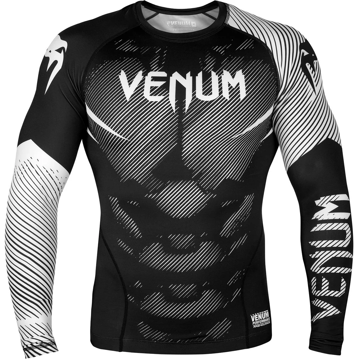Venum No-Gi 2.0 Long Sleeve MMA Compression Rashguard - Black/White
