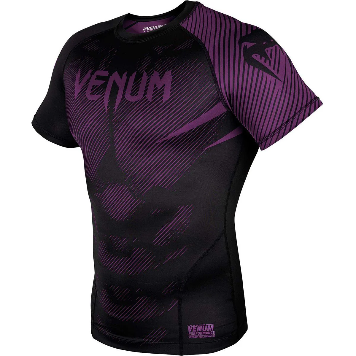 Venum No-Gi 2.0 Short Sleeve MMA Compression Rashguard - Black/Purple - Image 2