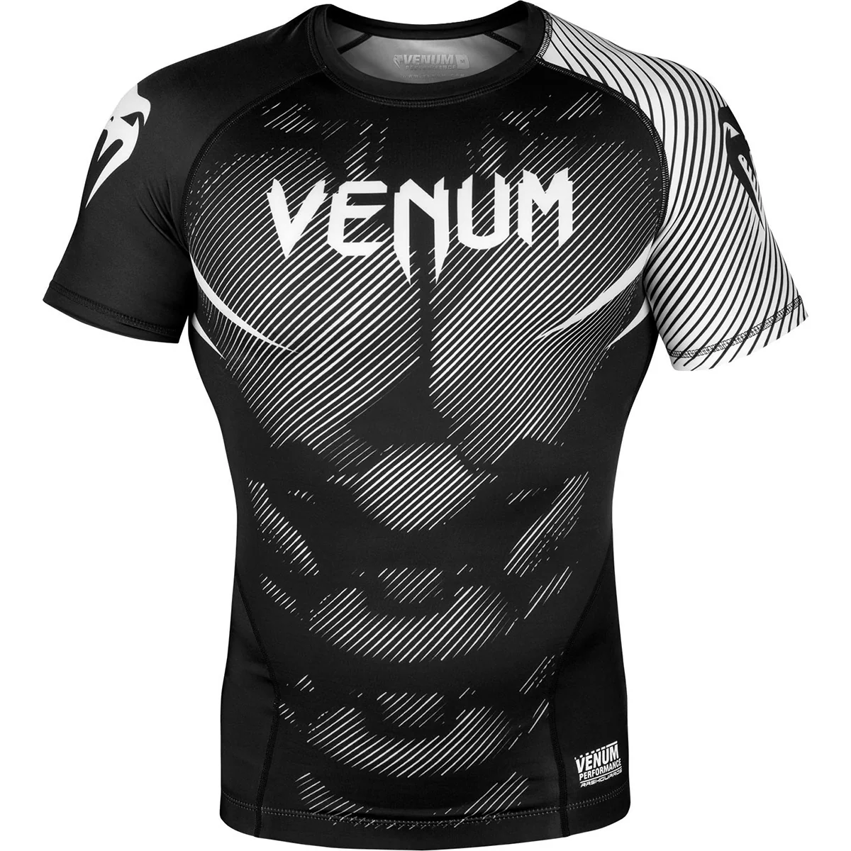 Venum No-Gi 2.0 Short Sleeve MMA Compression Rashguard - Black/White
