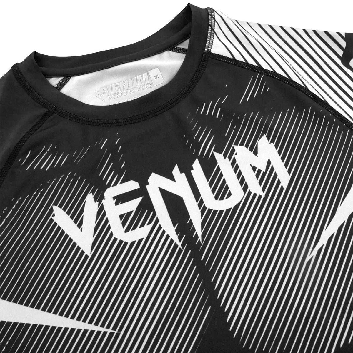 Venum No-Gi 2.0 Short Sleeve MMA Compression Rashguard - Black/White - Image 3