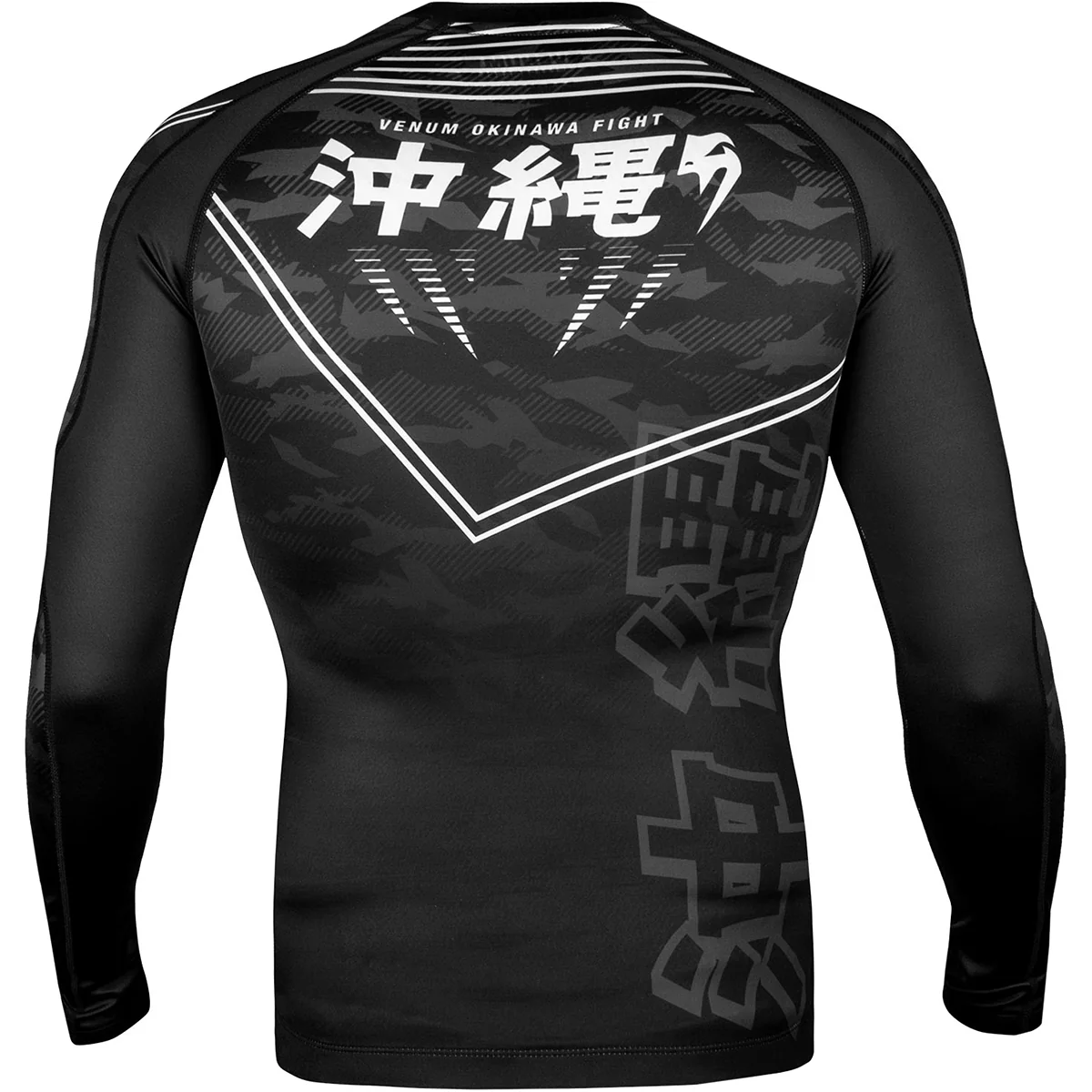 Venum Okinawa 2.0 Long Sleeve Compression Rashguard - Black/White - Image 2