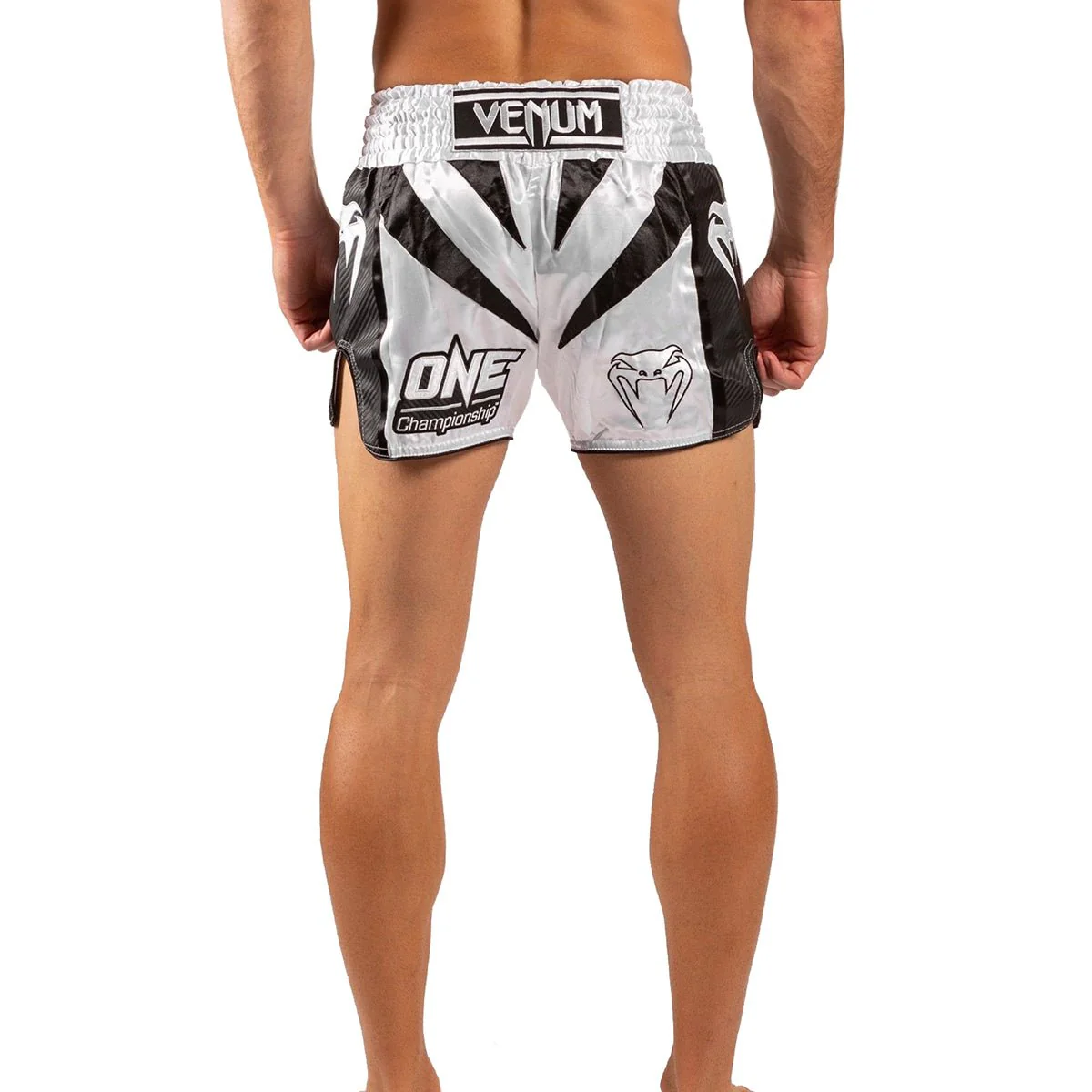 Venum One FC 3.0 Muay Thai Shorts - White/Black - Image 7