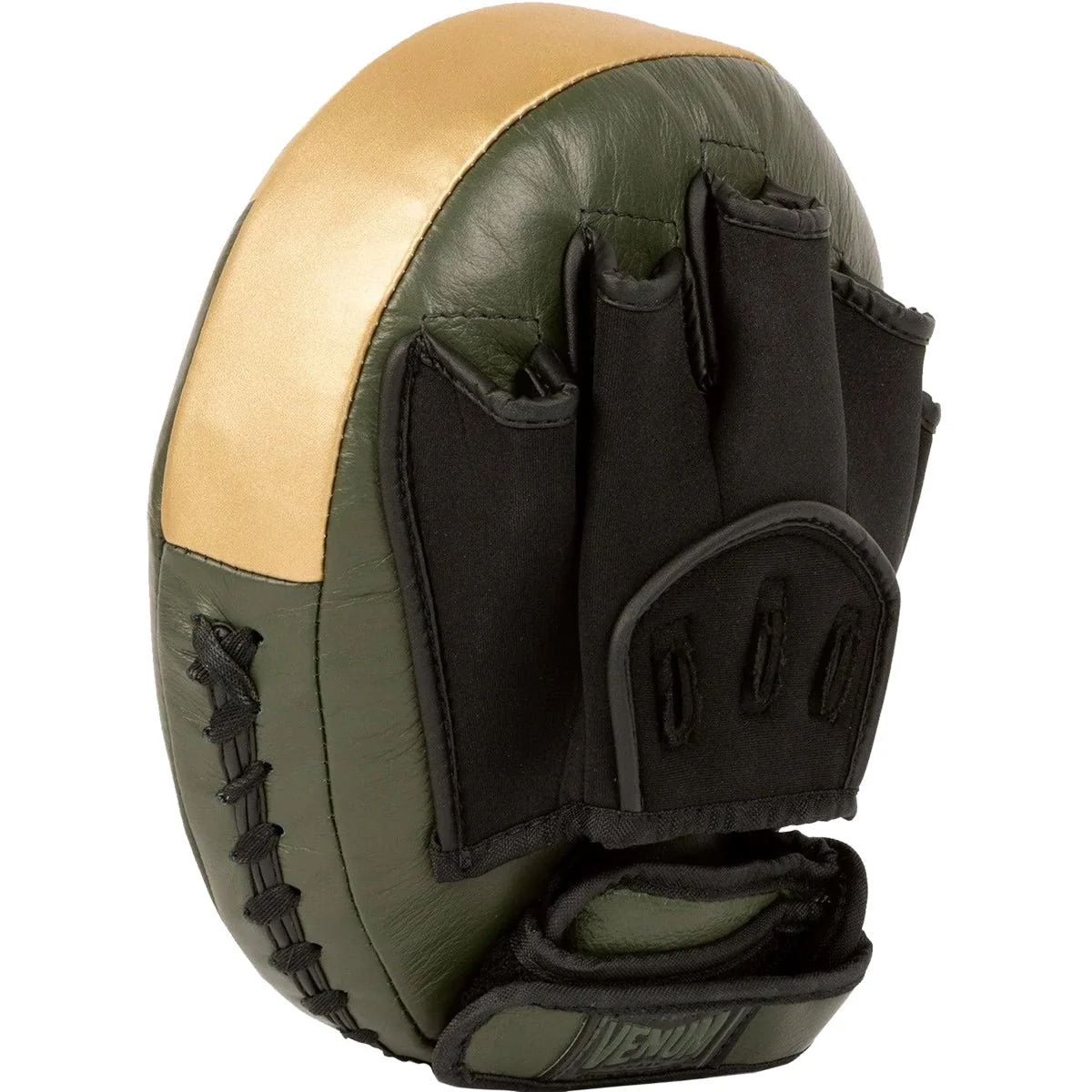 Venum Pro Boxing Large Punch Mitts - Khaki/Gold - Image 3