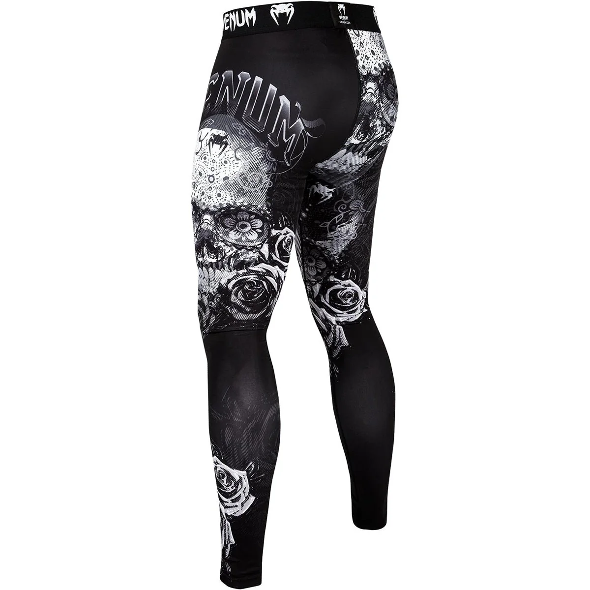 Venum Santa Muerte 3.0 Dry Tech Compression Spats - Black/White - Image 3