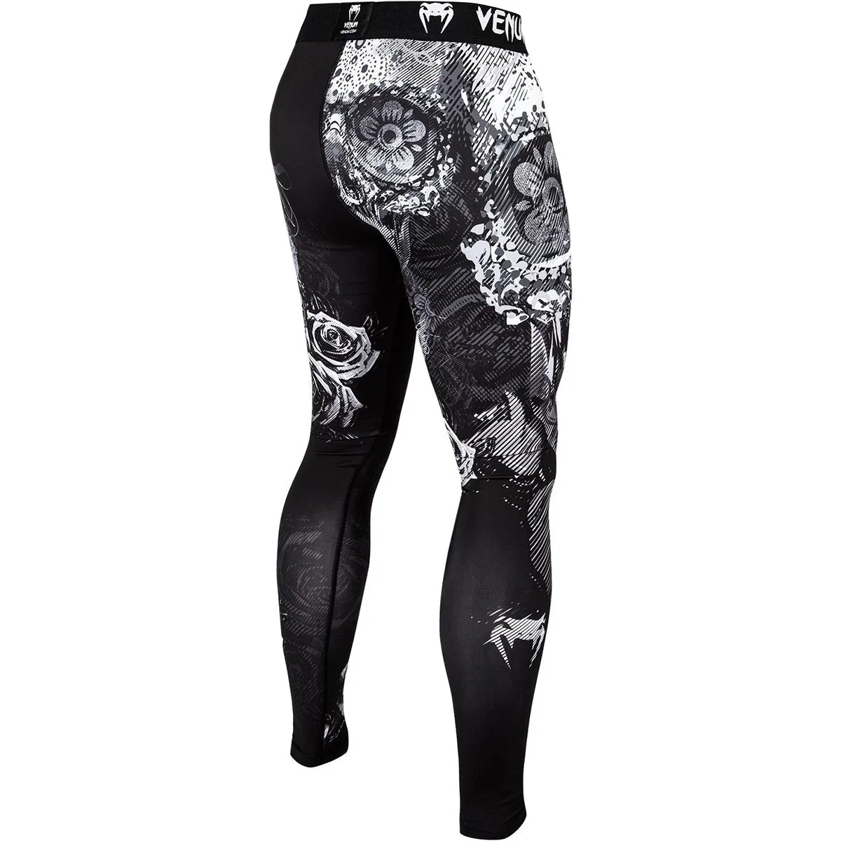 Venum Santa Muerte 3.0 Dry Tech Compression Spats - Black/White - Image 4