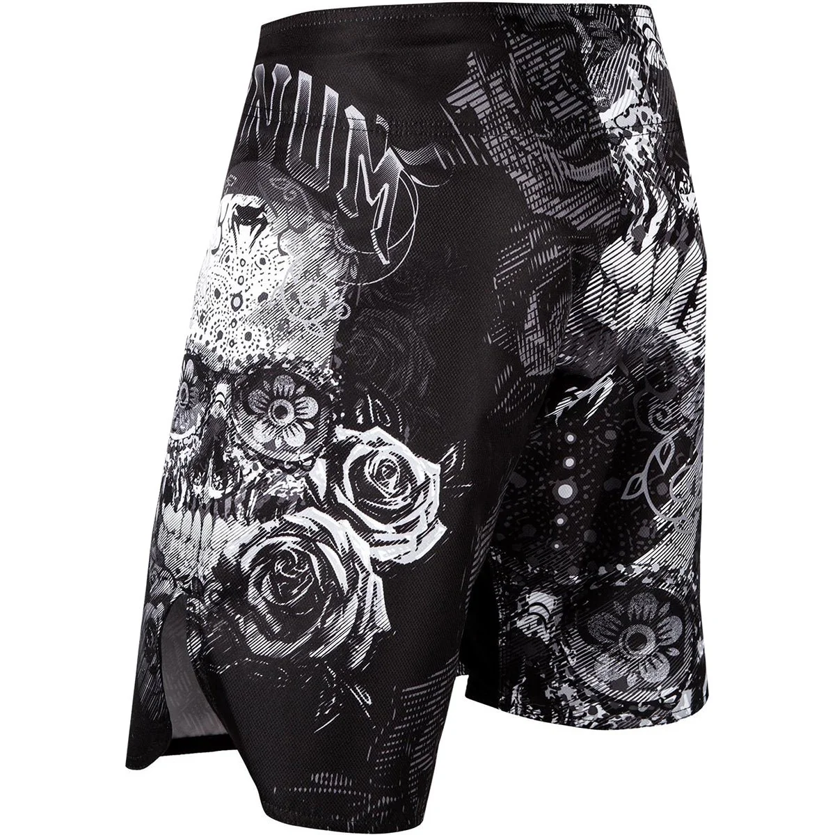 Venum Santa Muerte 3.0 Lightweight MMA Fightshorts - Black/White - Image 3