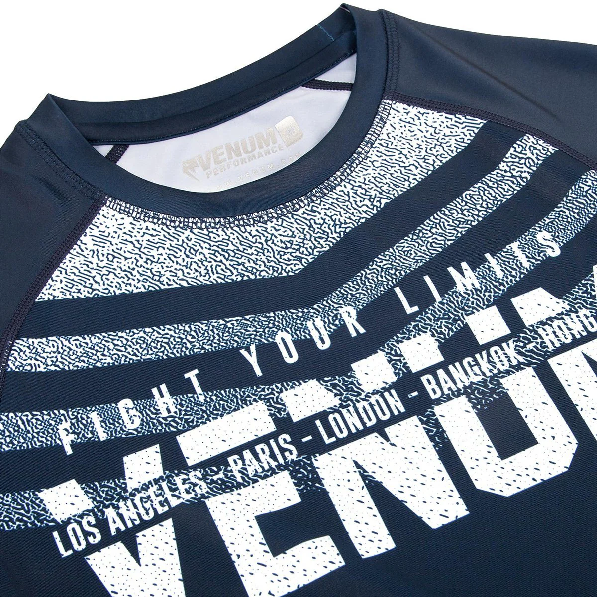 Venum Signature Long Sleeve Compression Rashguard - Navy Blue/White - Image 3