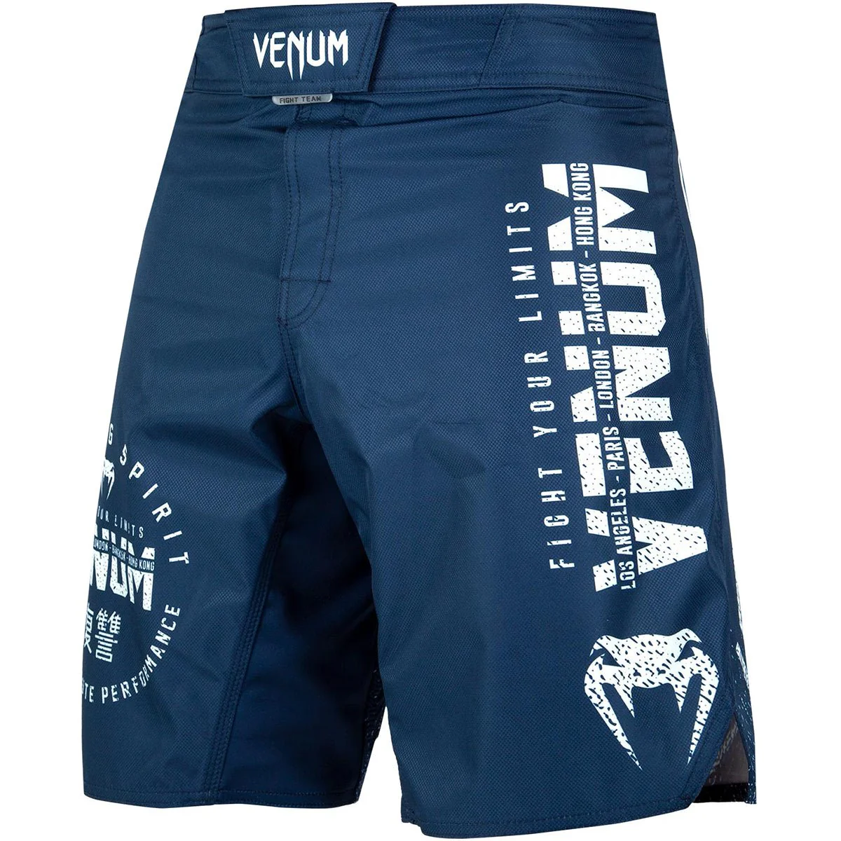 Venum Signature MMA Fight Shorts - Navy Blue/White - Image 2