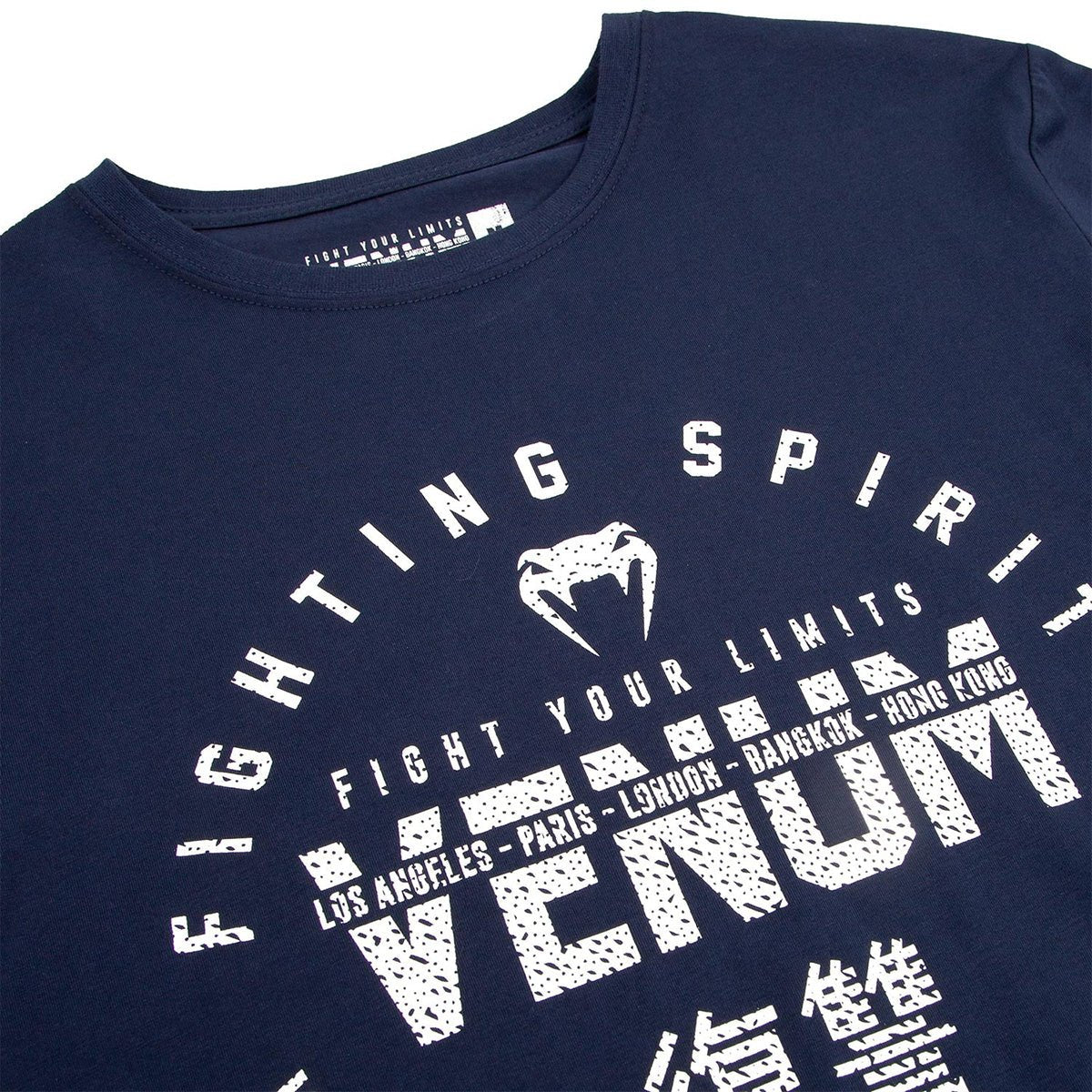 Venum Signature Short Sleeve T-Shirt - Navy Blue/White - Image 3