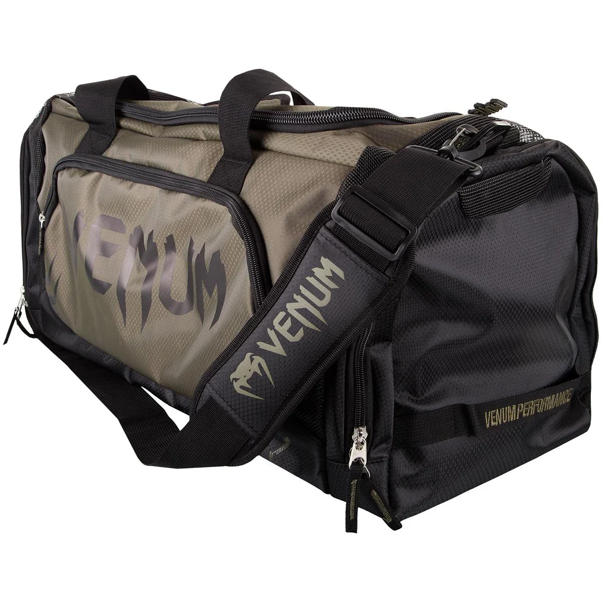 Venum Trainer Lite Sport Duffel Bag - Khaki/Black - Image 2
