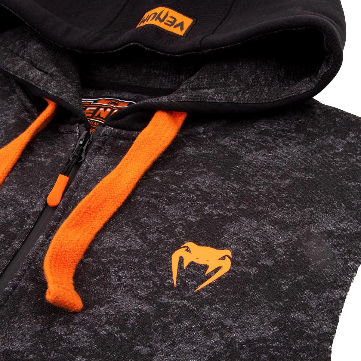 Venum Tramo Zip-Up Sleeveless MMA Hoodie - Black/Gray - Image 6