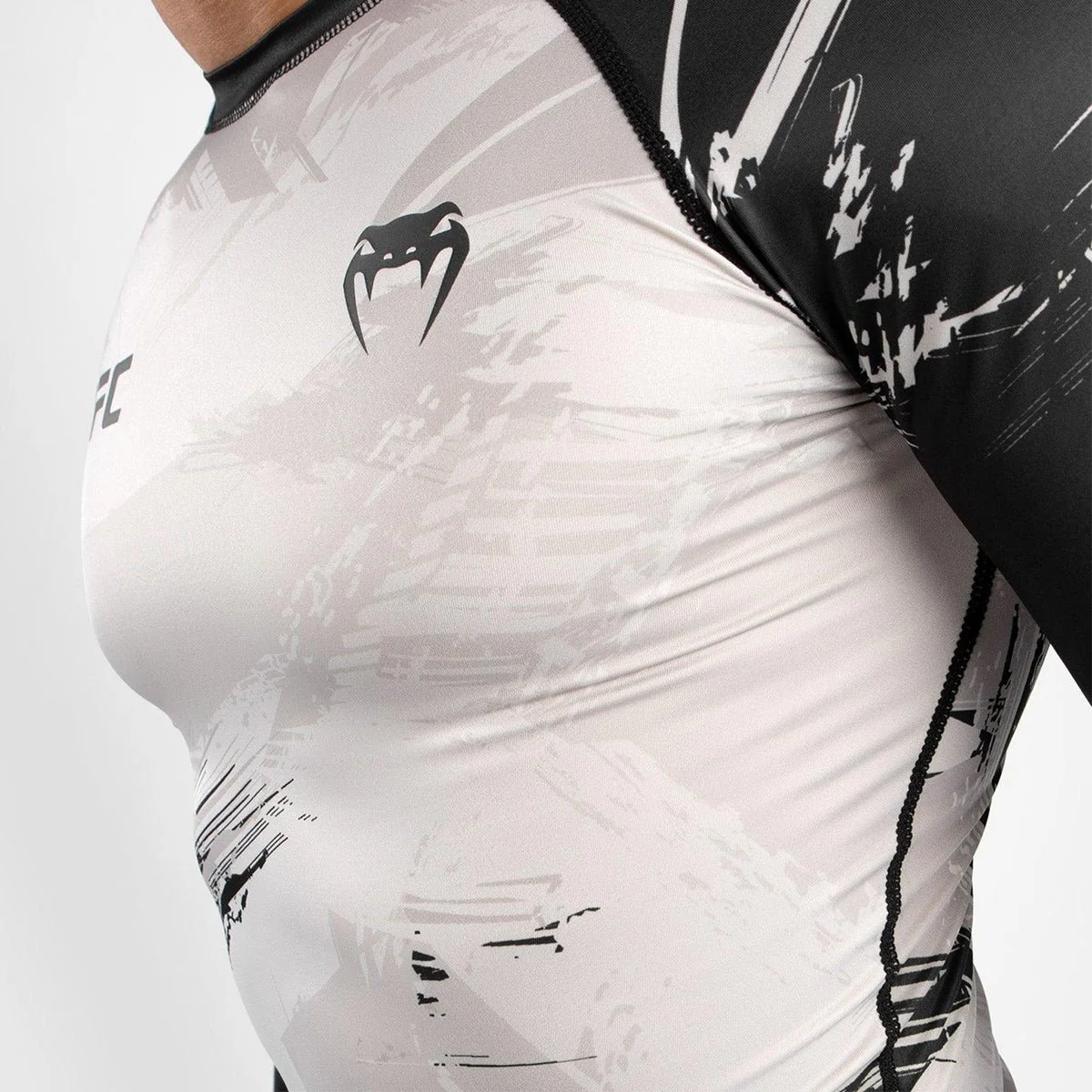 Venum UFC Authentic Fight Week 2.0 Long Sleeve Rashguard - Sand/Black - Image 4