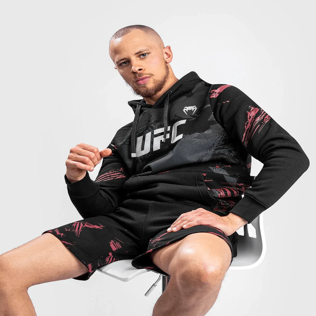 Venum UFC Authentic Fight Week 2.0 Pullover Hoodie - Black/Red - Image 3