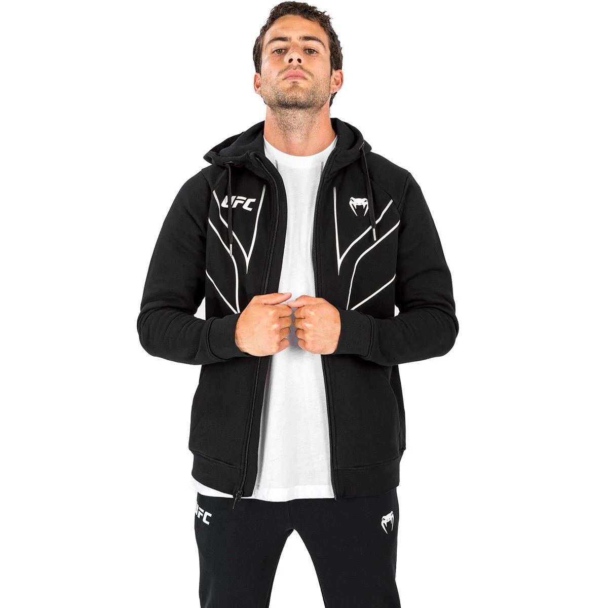 Venum UFC Fight Night 2.0 Replica Full Zip Hoodie - Black - Image 3