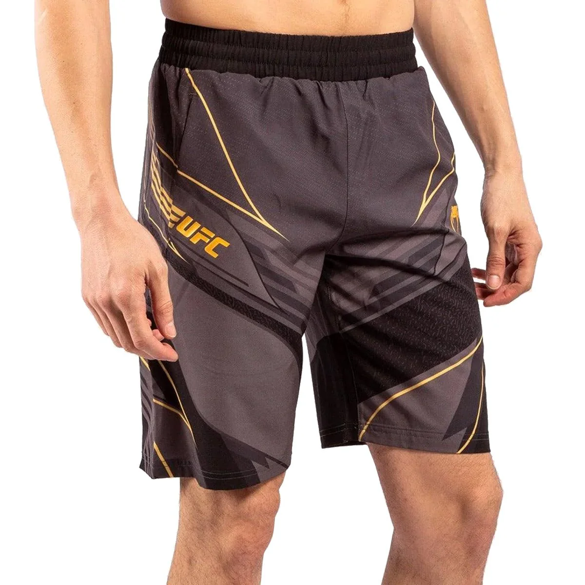 Venum UFC Replica Champion Training Shorts - Black/Gold - Image 5