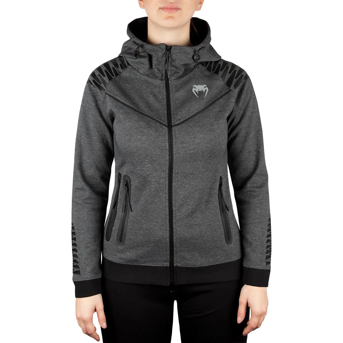 Venum Women's Laser Thermal Zip-Up Hoodie - Dark Heather Gray