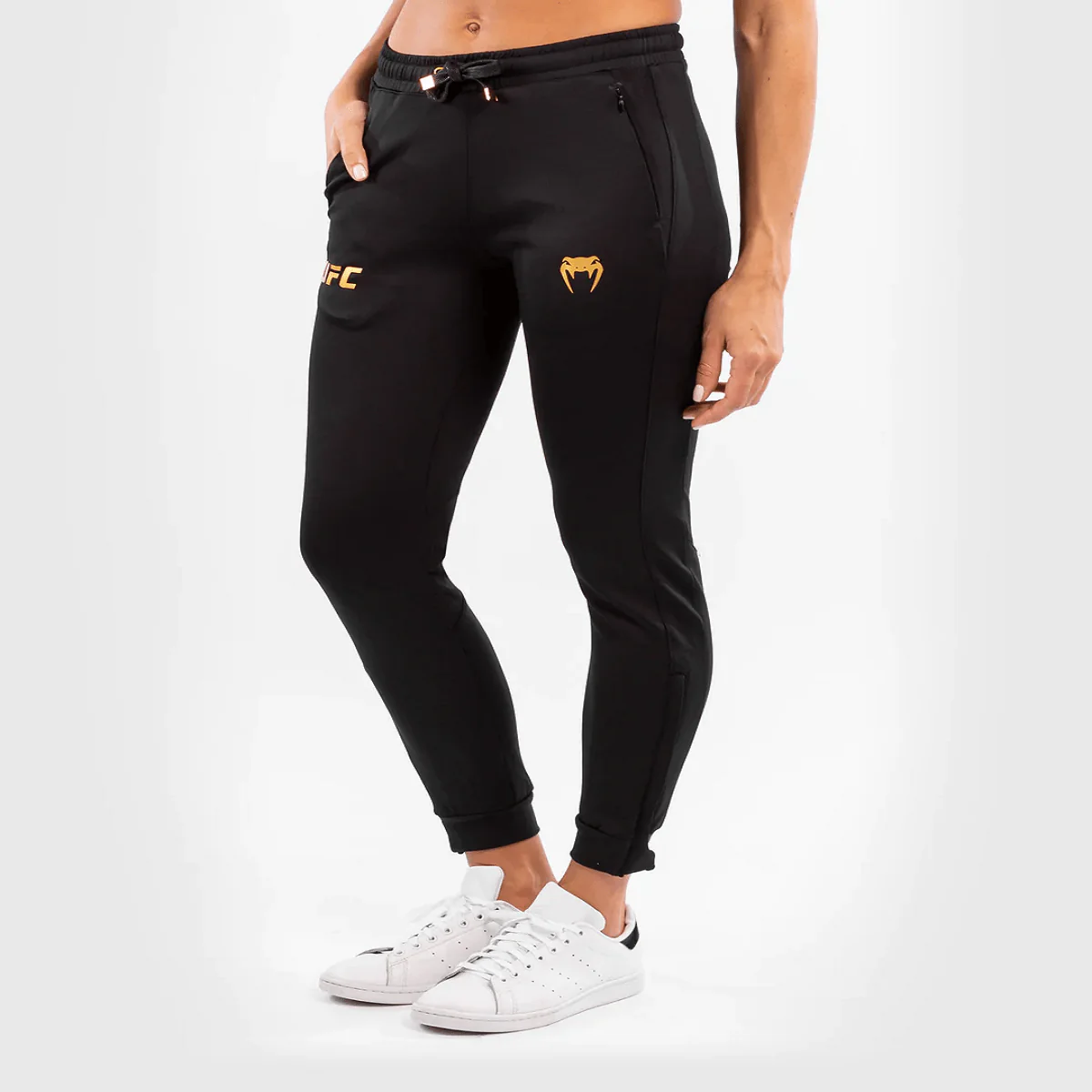 Venum Women's UFC Authentic Fight Night Walkout Sweatpants - Black/Gold - Image 3