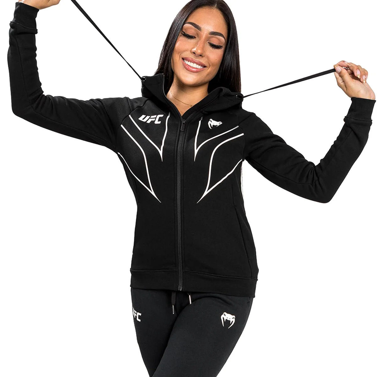 Venum Women's UFC Fight Night 2.0 Replica Full Zip Hoodie - Black - Image 6
