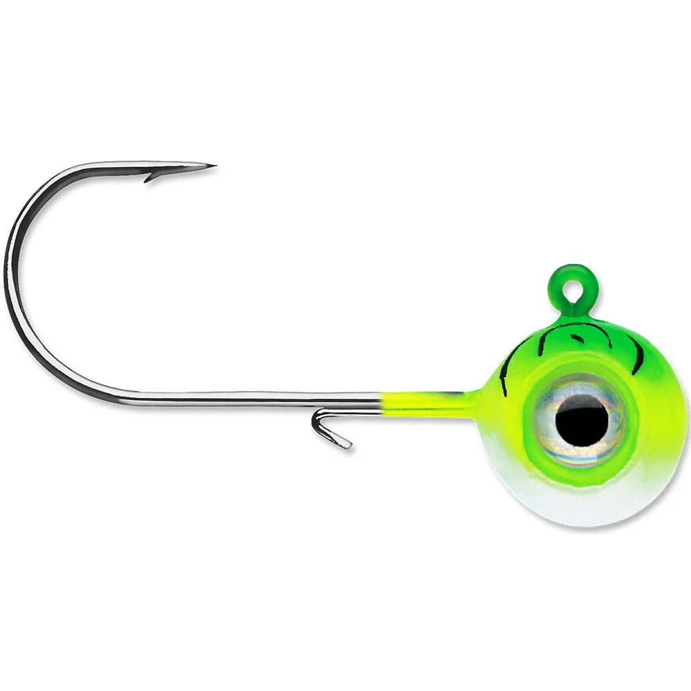 VMC Neon Moon Eye 1/4 Oz. 3D Holographic Jig - 4 Pack - Green Fire UV - Image 2