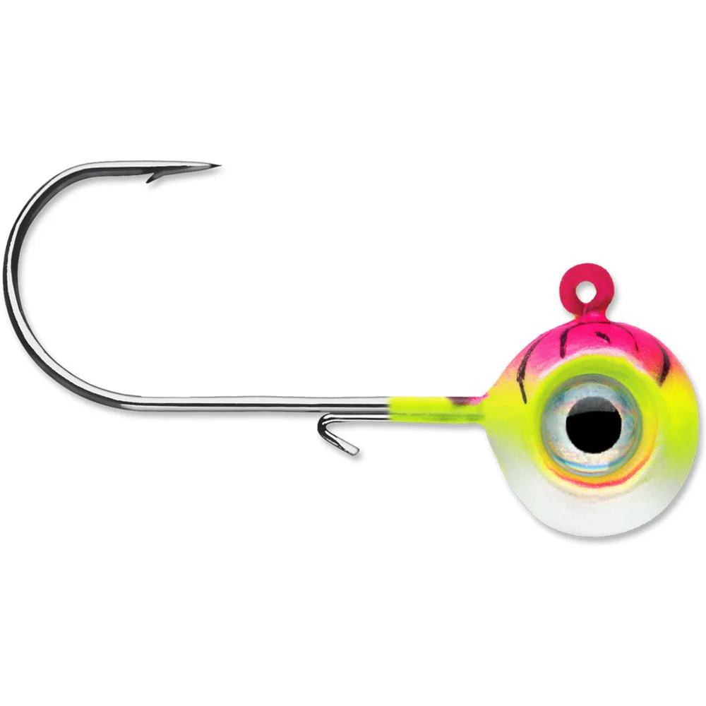 VMC Neon Moon Eye 1/4 Oz. 3D Holographic Jig - 4 Pack - Pink Fire UV - Image 2