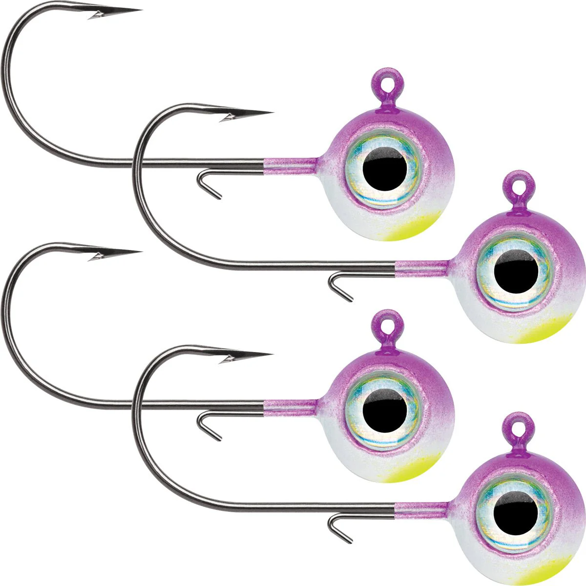 VMC Neon Moon Eye 1/8 Oz. 3D Holographic Jig - 4 Pack - Purple Albino