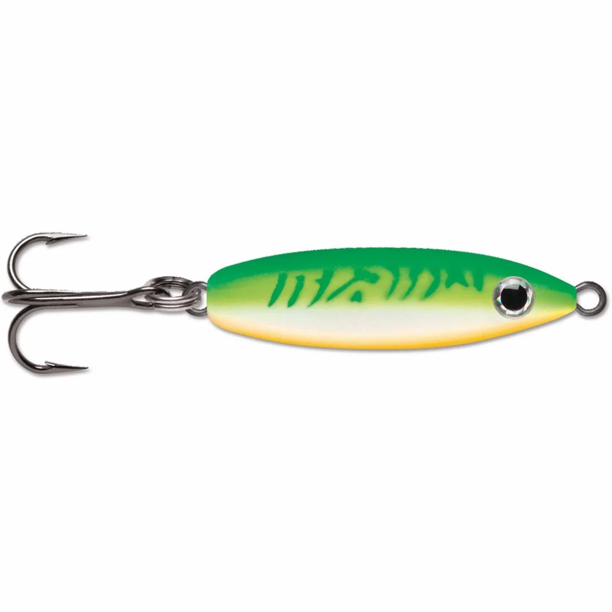 VMC Rattle Spoon, 1/8 oz, Glow Green Fire UV, Fishing Lure