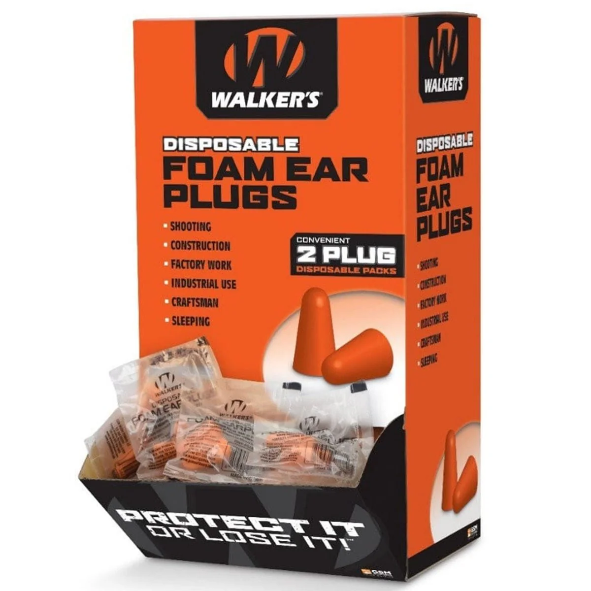 Walker's - Foam Ear Plugs - 200 Pack - Orange