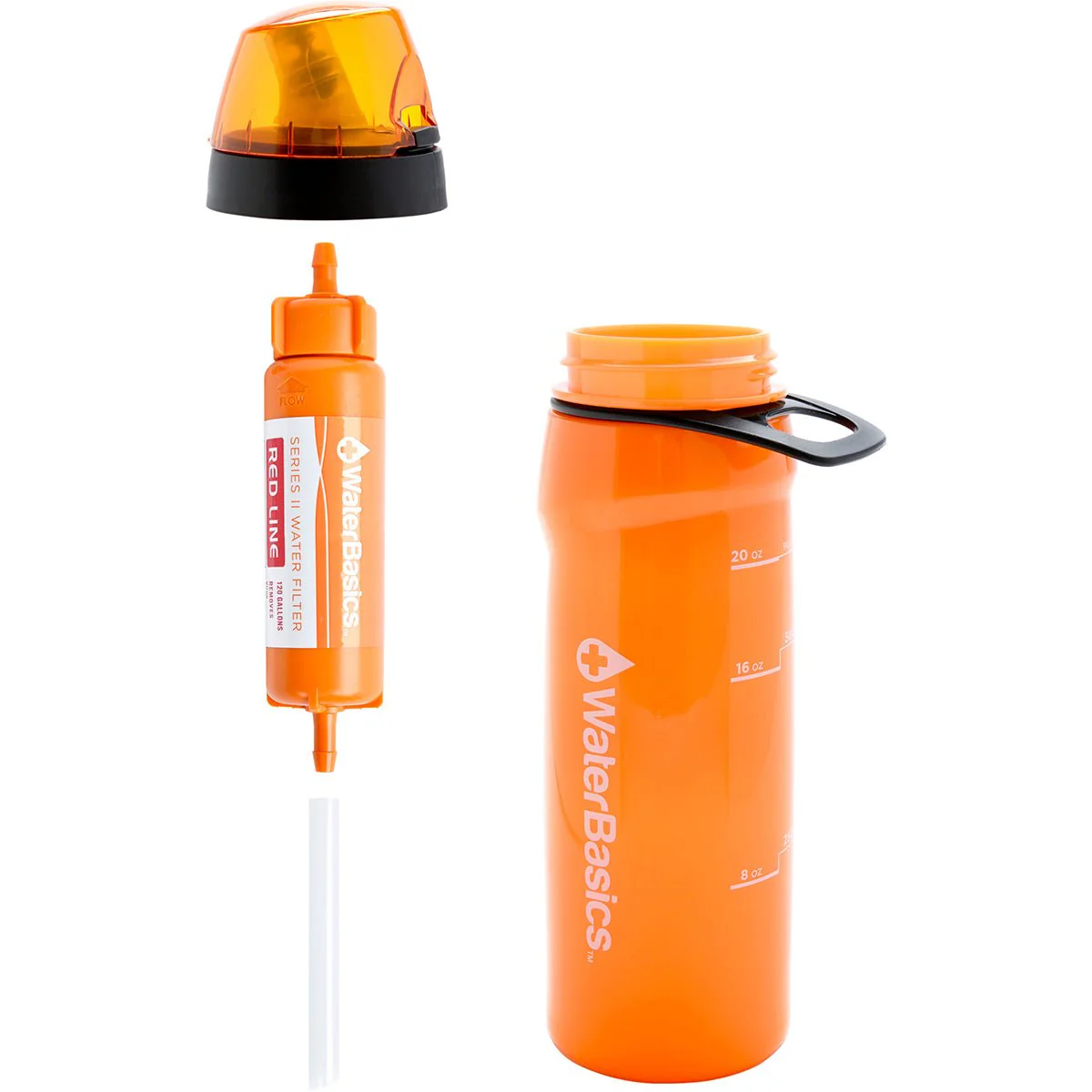 WaterBasics 22 oz. RED Line Emergency Filter Water Bottle with Extra Filter - Image 4