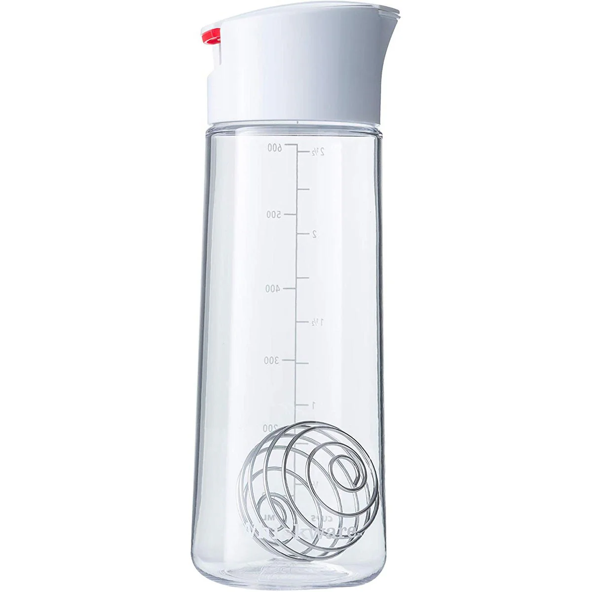 Whiskware Glass Salad Dressing Shaker with BlenderBall Wire Whisk - White/Red - Image 2