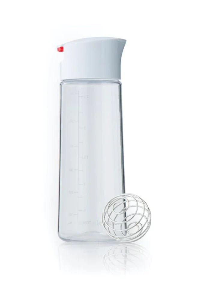 Whiskware Glass Salad Dressing Shaker with BlenderBall Wire Whisk - White/Red - Image 6