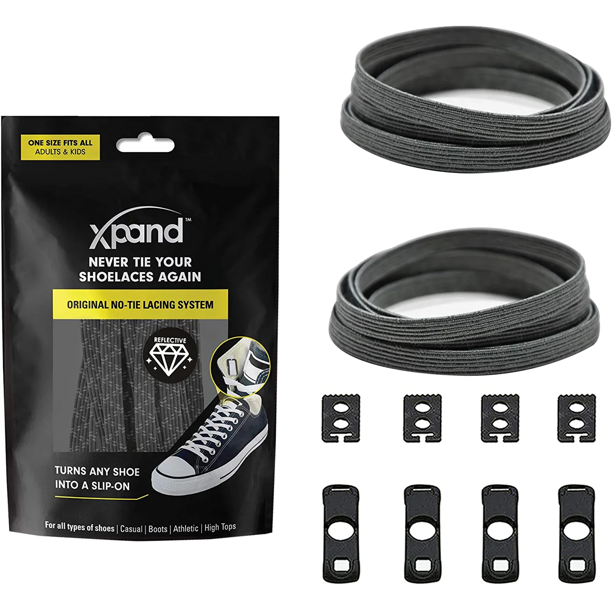 Xpand Laces Customizable No-Tie One Size Elastic Shoelaces - Image 28