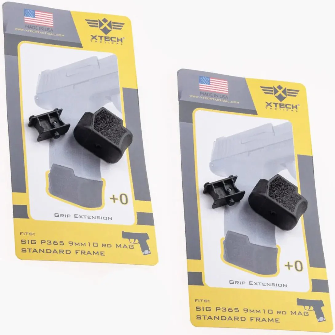 XTech Tactical MTX 365 (2 Pack) +0 Magazine Grip Extender for Sig P365 9mm