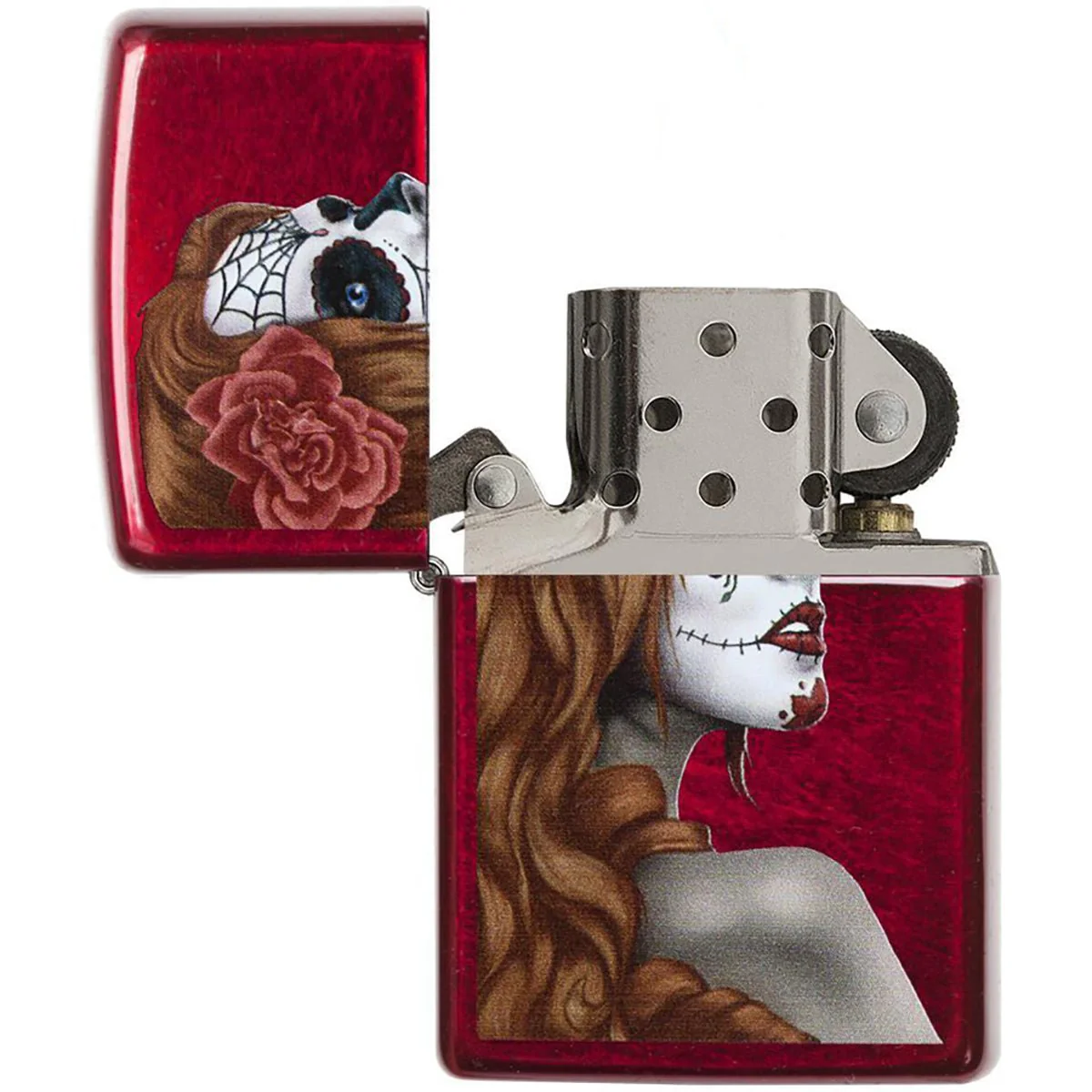 Zippo Day of The Dead Candy Apple Red Pocket Lighter - Image 2