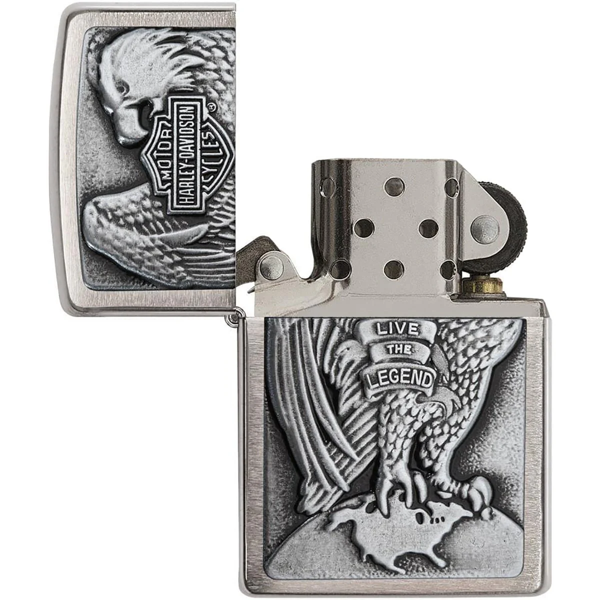 Zippo Harley-Davidson Full Faced Eagle Emblem Pocket Lighter - Image 3