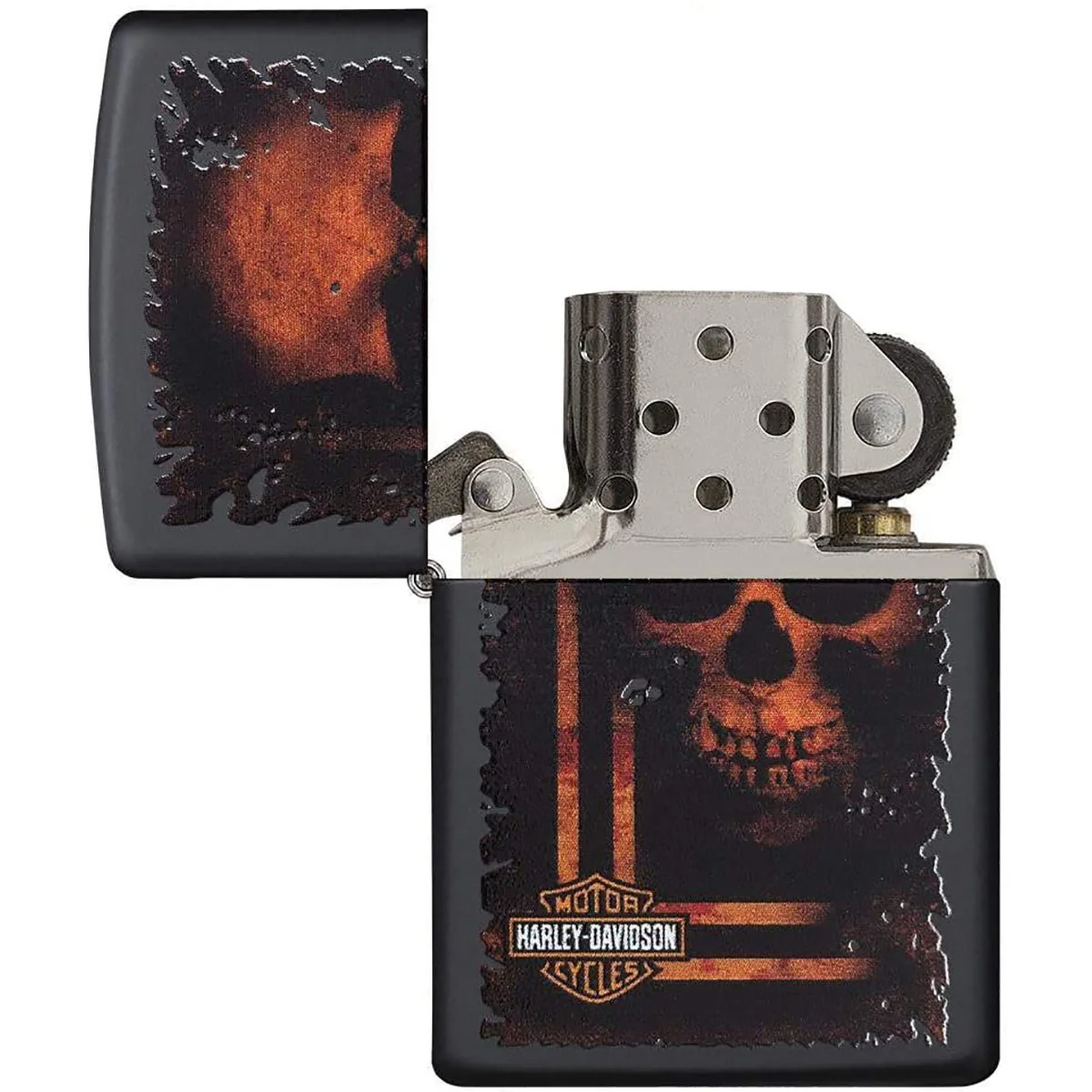Zippo Harley-Davidson Orange Skull Refillable Windproof Lighter - Image 3