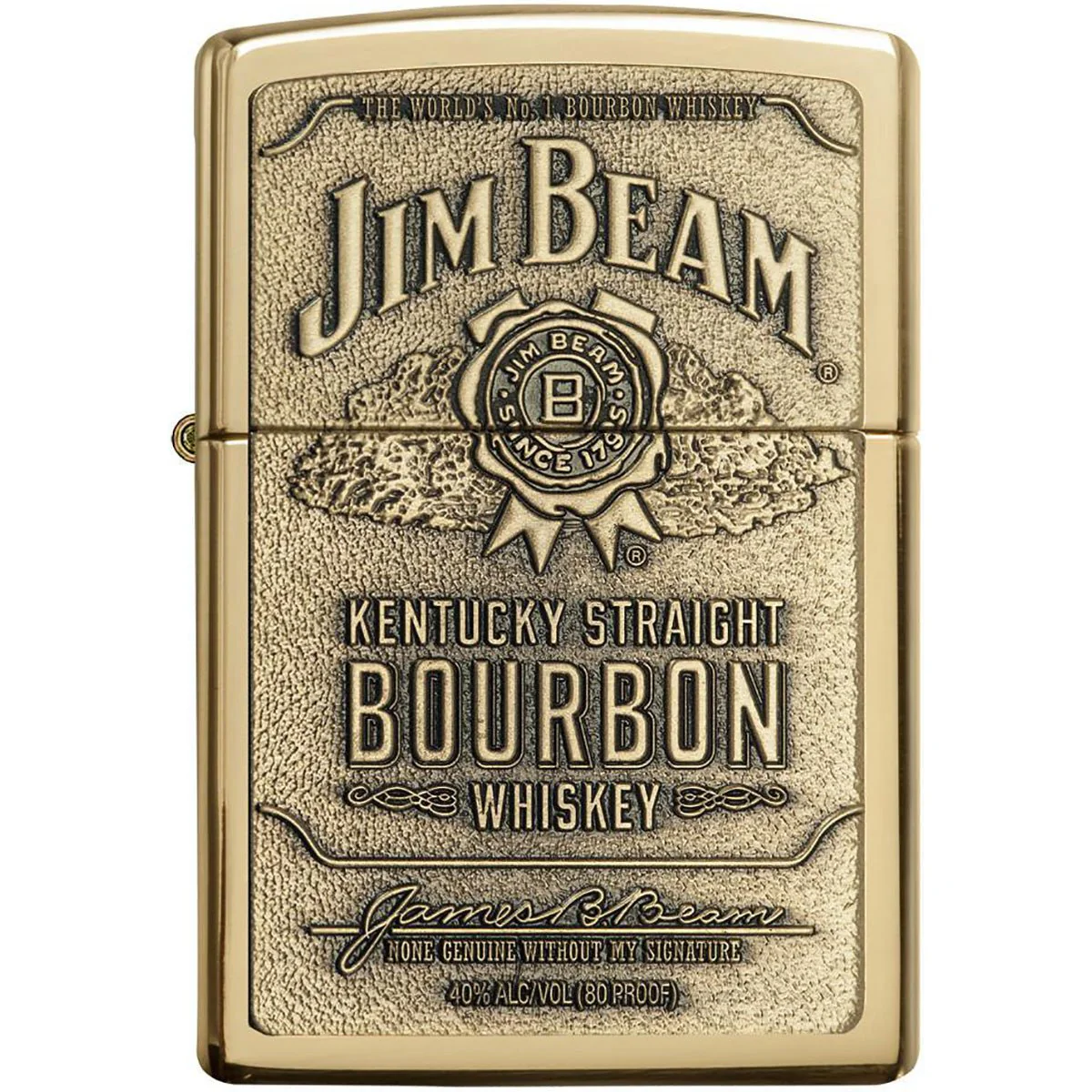 Zippo Jim Beam Brass Emblem Pocket Lighter - Image 2