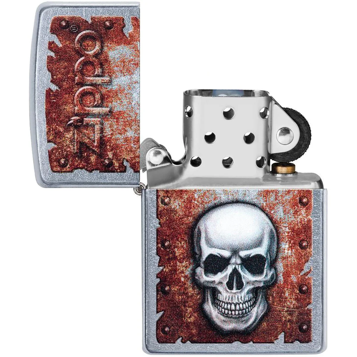 Zippo Rusted Skull Refillable Windproof Lighter - Image 2